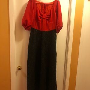 Custom made - Two tone formal gown, made with traditional African fabrics.